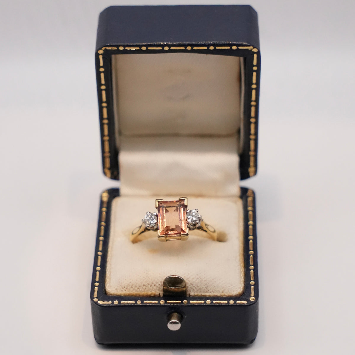 Topaz & Diamond Three-Stone Ring