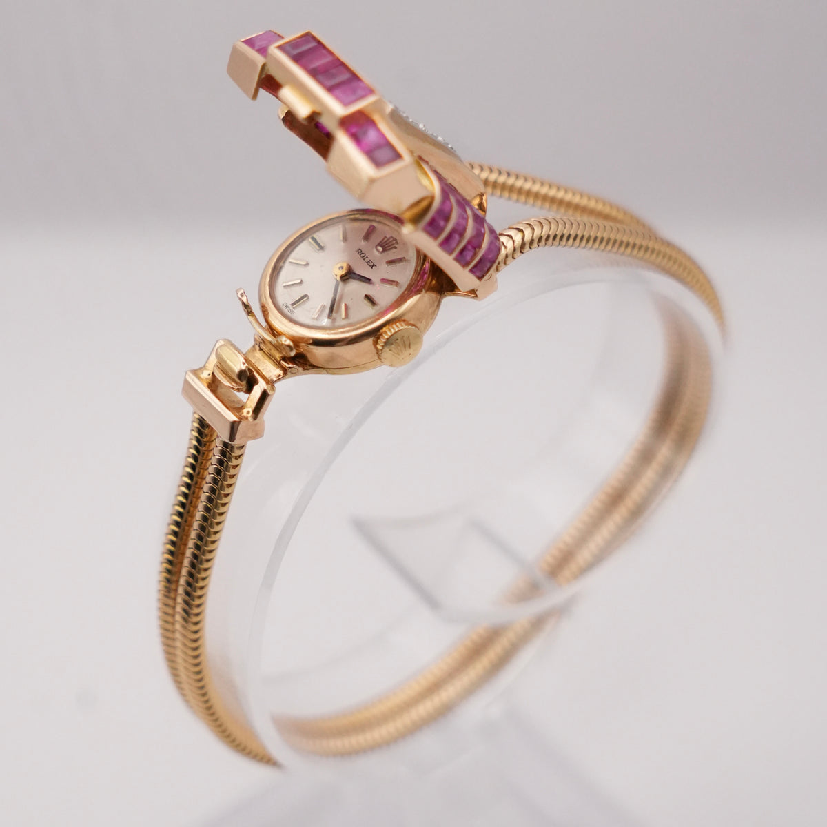 Vintage Rolex Ruby & Diamond Cocktail Watch