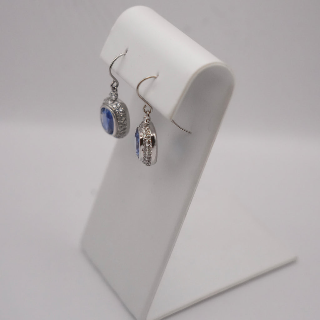 Ceylon Sapphire & Diamond Drop Earrings