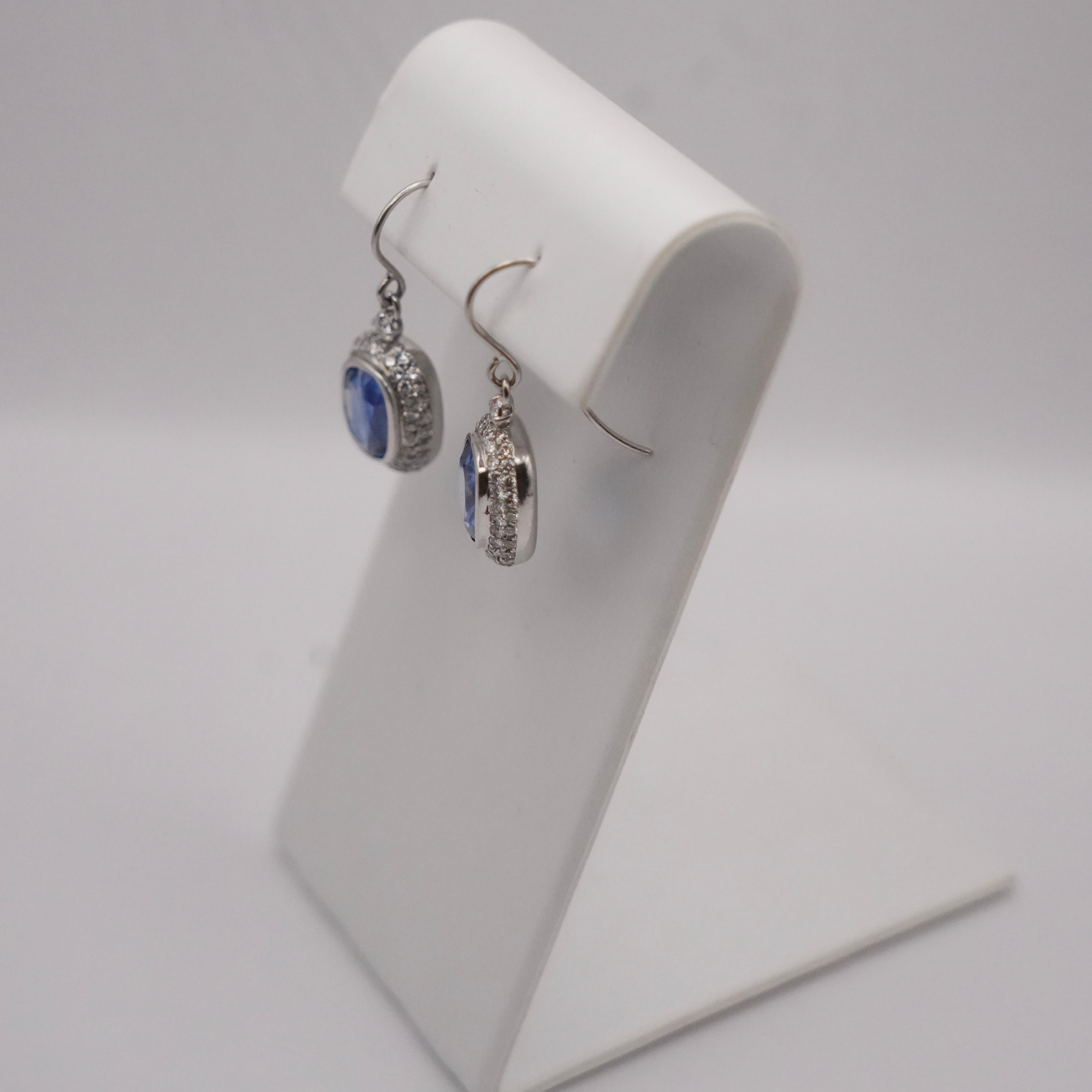 Ceylon Sapphire & Diamond Drop Earrings