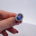 9ct Ceylon Sapphire & Diamond Cluster Ring