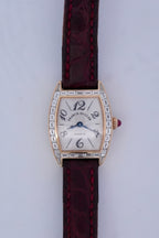Franck Muller Cintrée Curvex 2500 QZ BG 18k Gold Baguette Diamond Watch