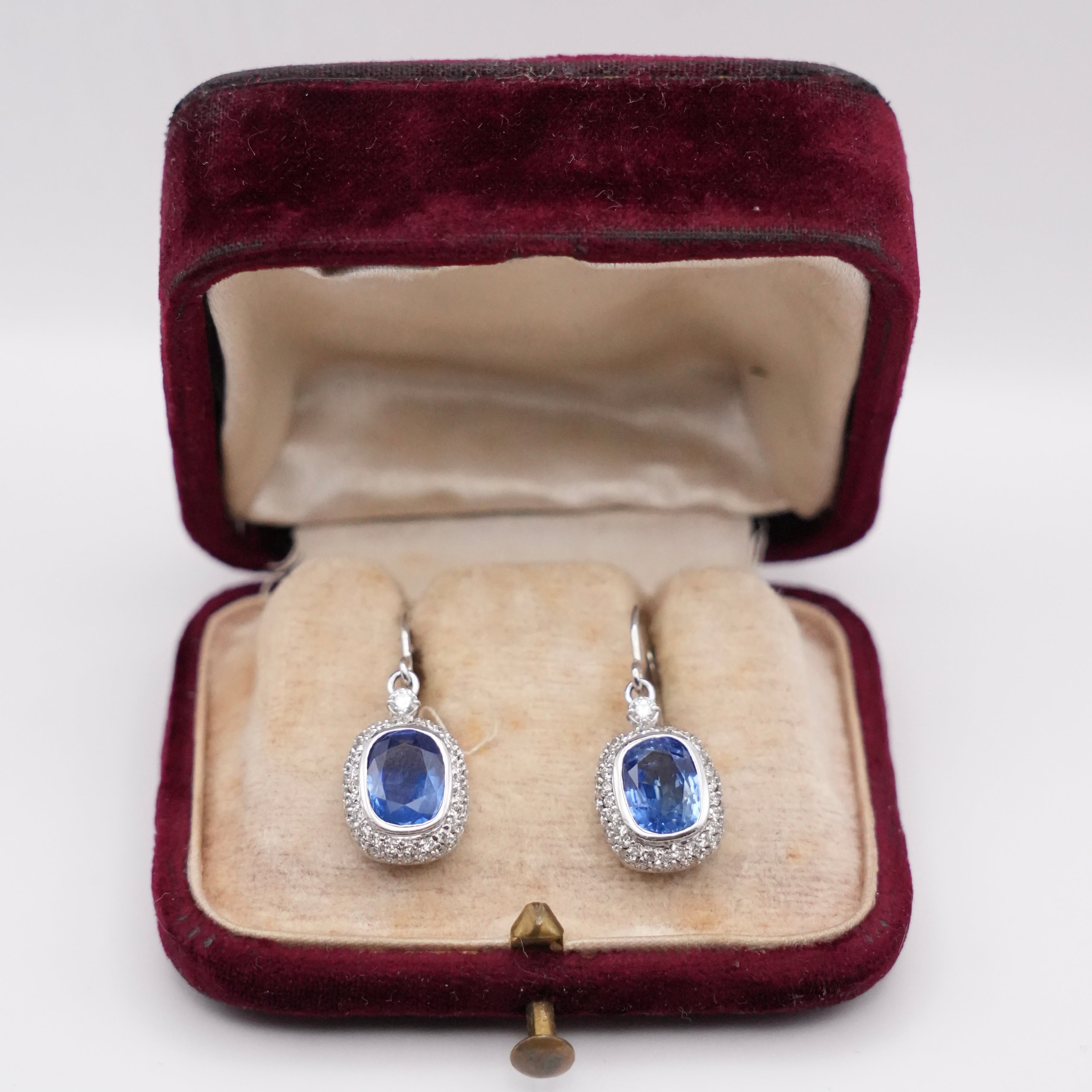 Ceylon Sapphire & Diamond Drop Earrings