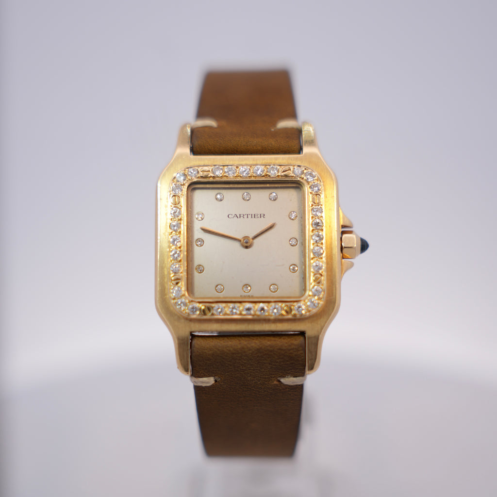 Cartier Santos Automatic Diamond-Set Watch