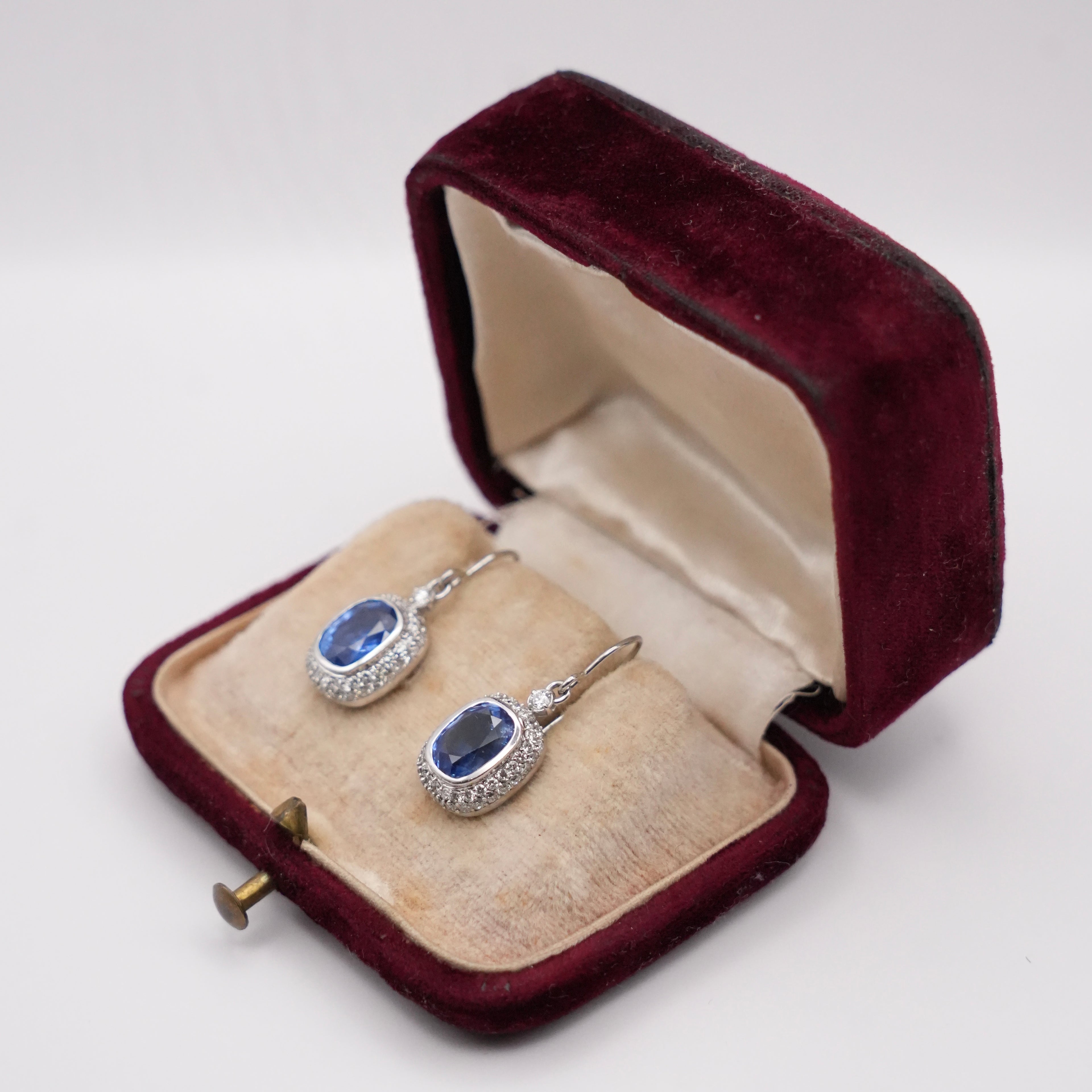 Ceylon Sapphire & Diamond Drop Earrings