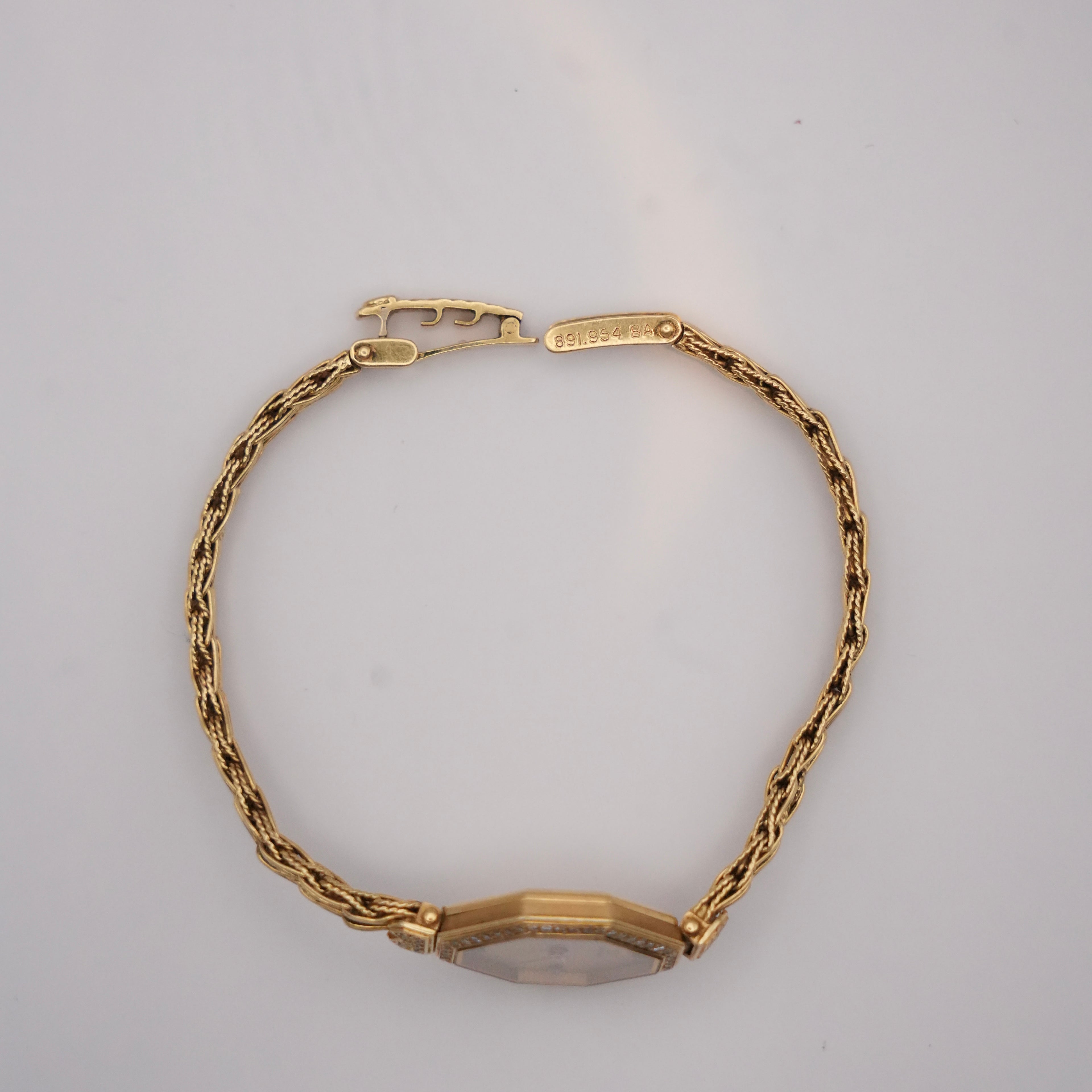 Vintage Omega 18ct Yellow Gold & Diamond Cocktail Bracelet Watch, 1980s