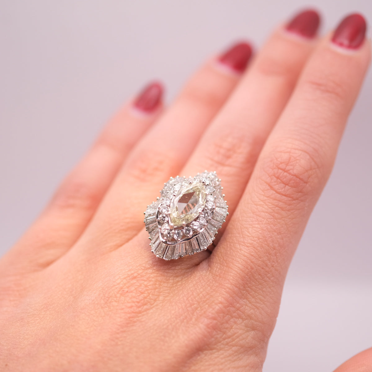 Marquise-Cut Diamond Ballerina Ring