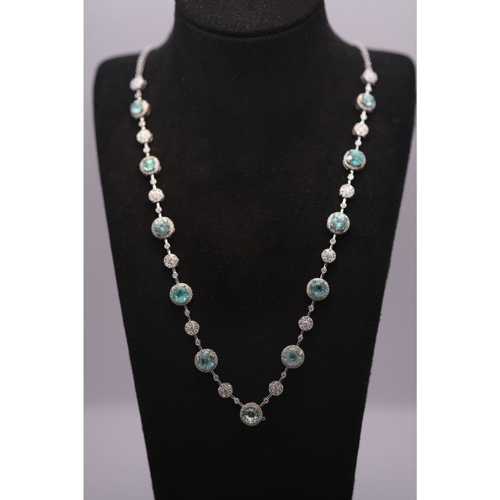 Paraiba Tourmaline & Diamond Necklace & Ring Set