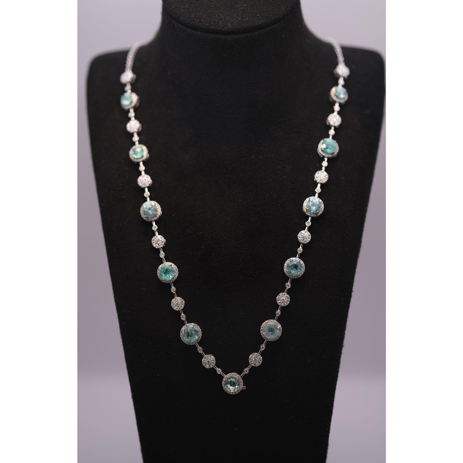 Paraiba Tourmaline & Diamond Necklace & Ring Set