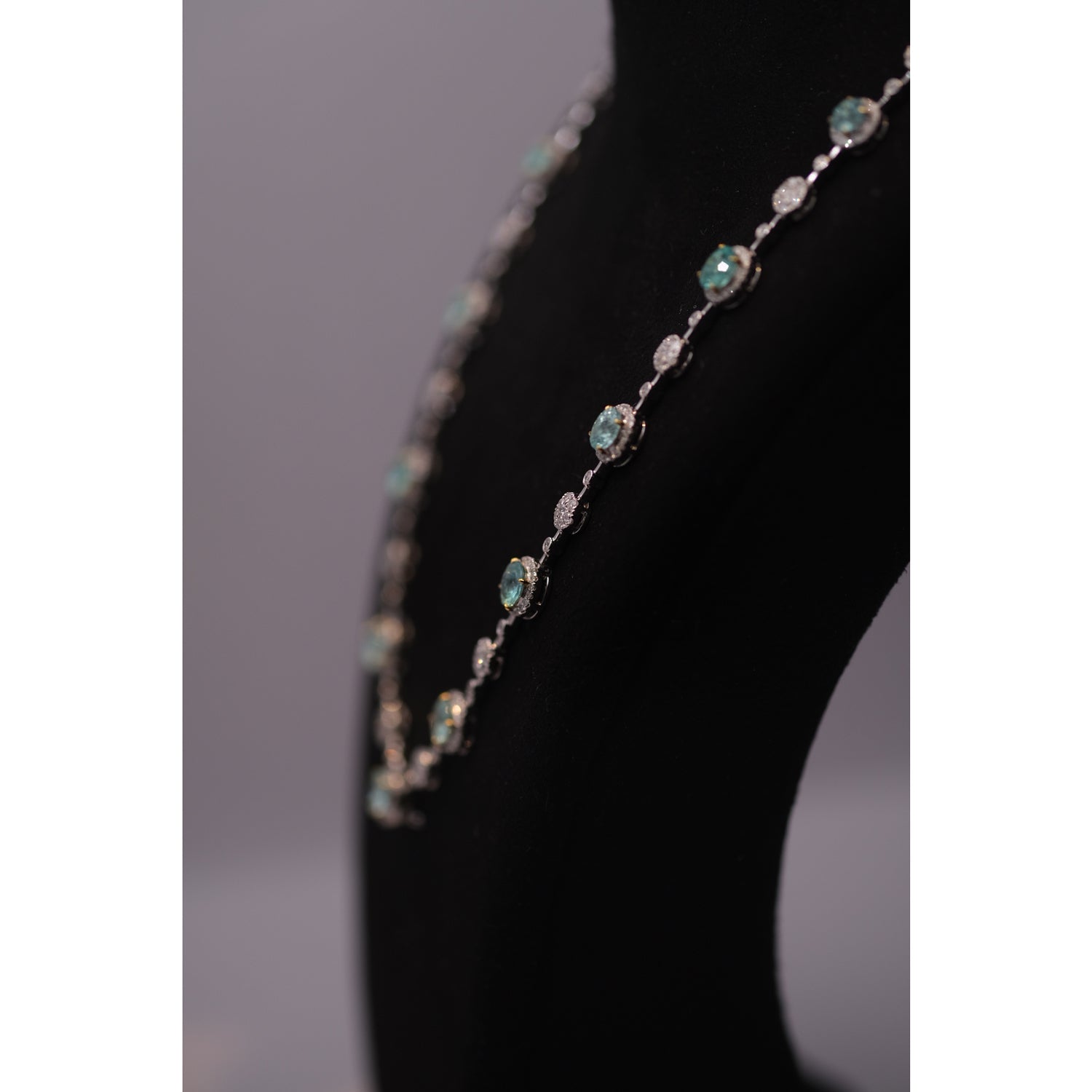 Paraiba Tourmaline & Diamond Necklace & Ring Set