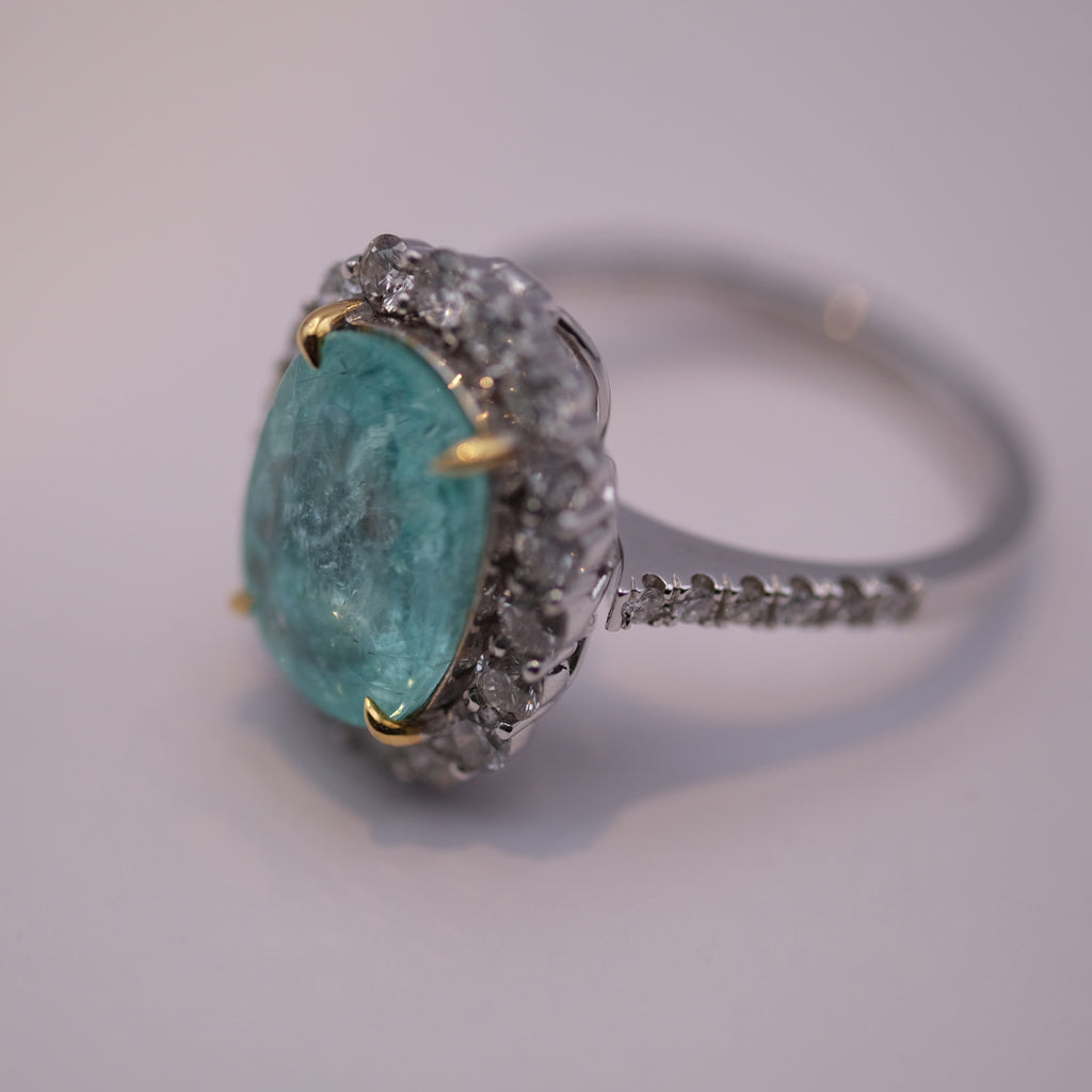 Paraiba Tourmaline & Diamond Ring