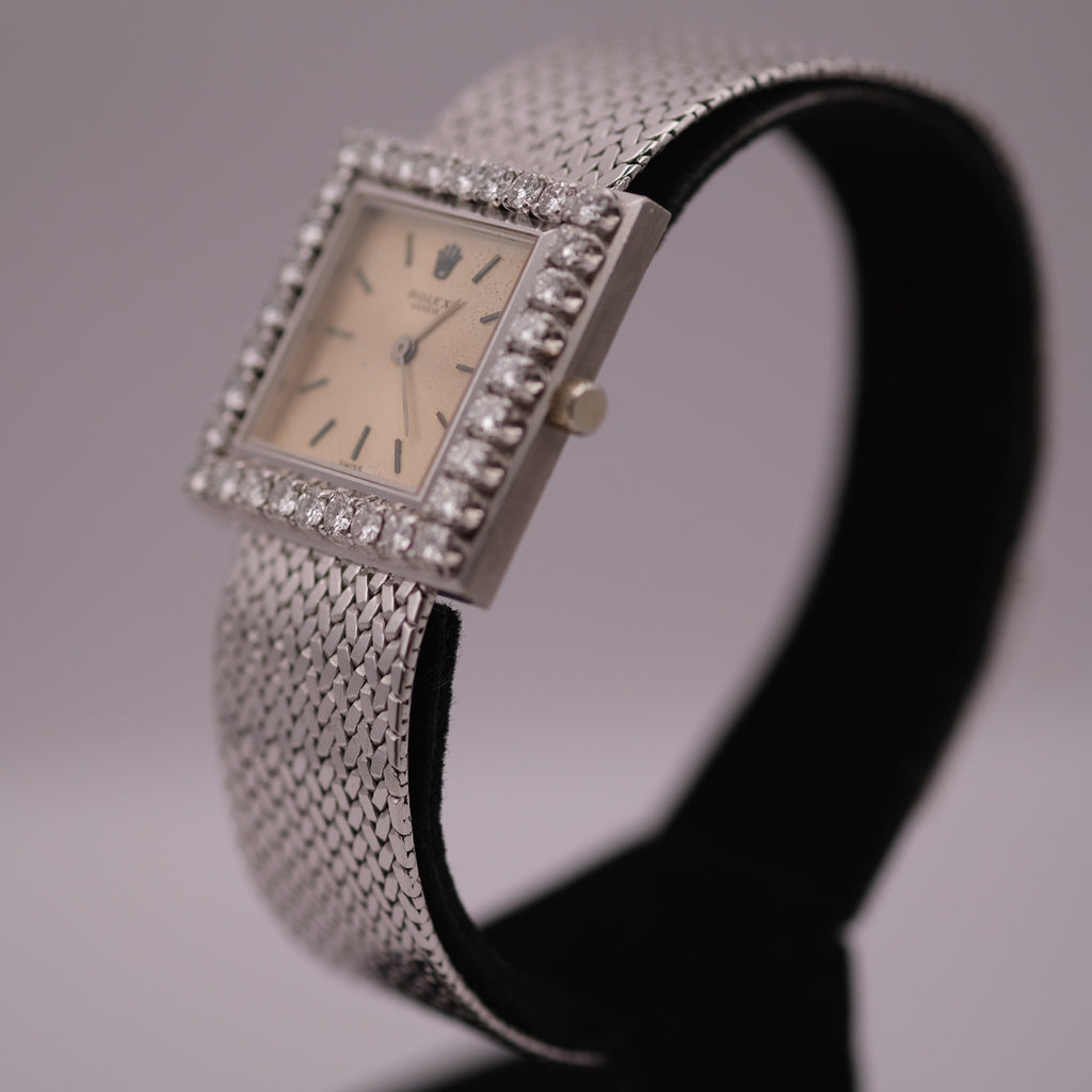 Rolex Diamond-Set Cocktail Watch in 18k White Gold, Circa 1960s