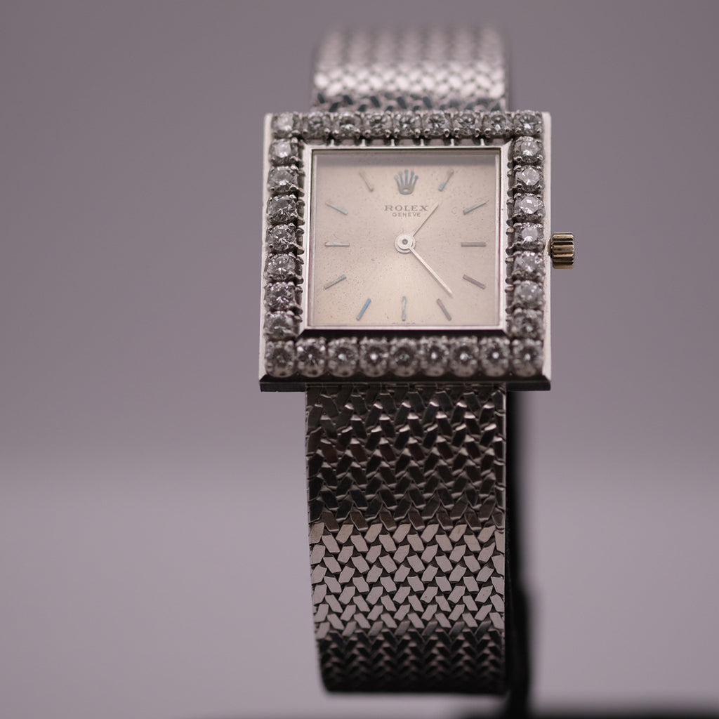Rolex Diamond-Set Cocktail Watch in 18k White Gold, Circa 1960s