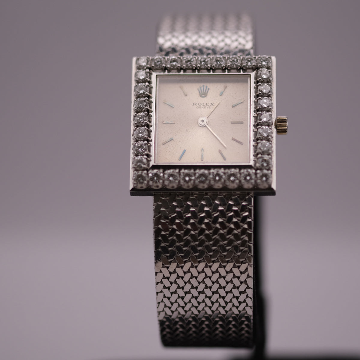 Rolex Diamond-Set Cocktail Watch in 18k White Gold, Circa 1960s