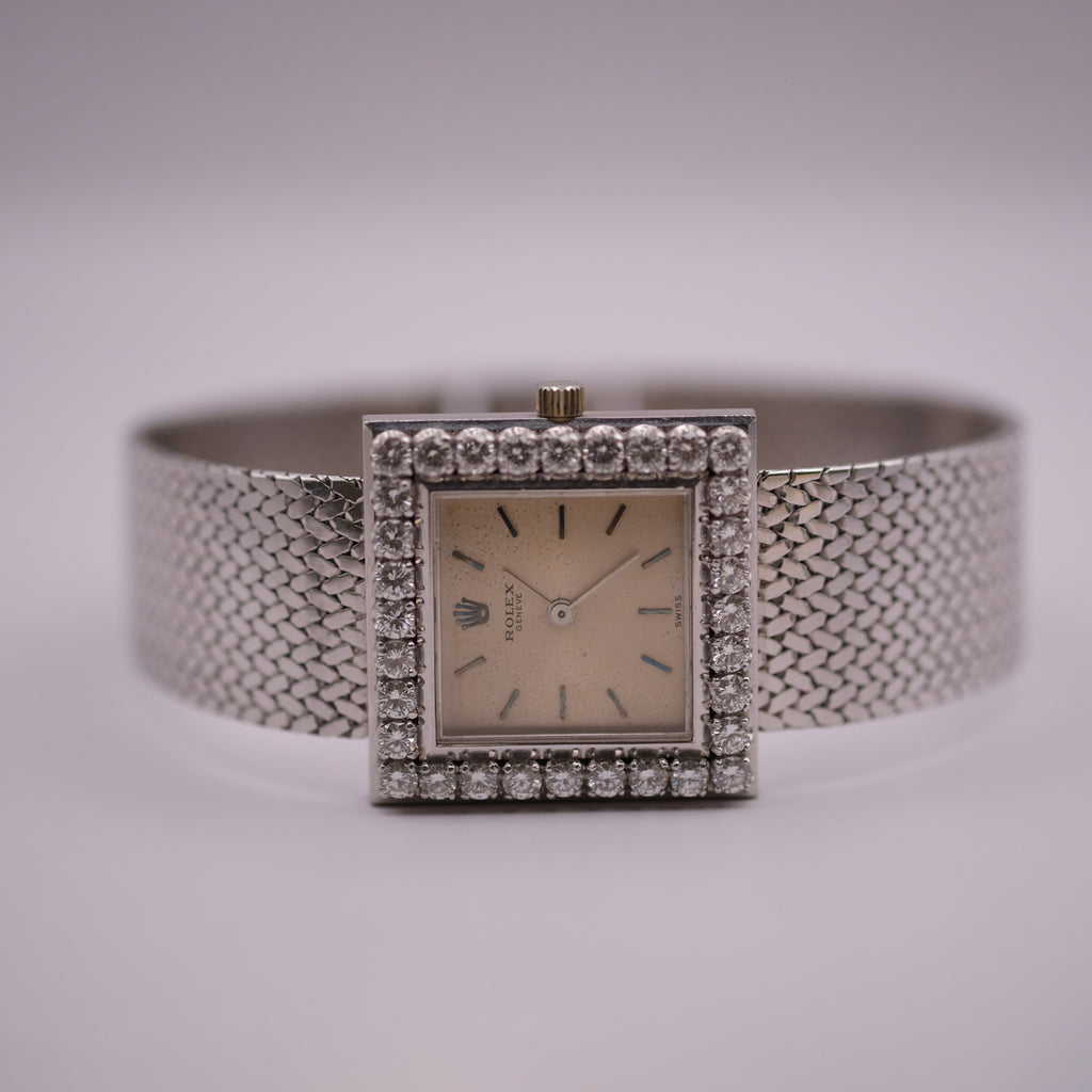 Rolex Diamond-Set Cocktail Watch in 18k White Gold, Circa 1960s