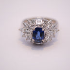 Royal Blue Ceylon Sapphire & Diamond Ring