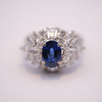 Royal Blue Ceylon Sapphire & Diamond Ring