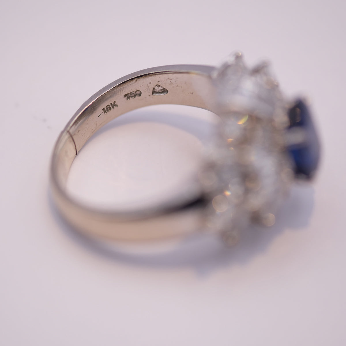 Royal Blue Ceylon Sapphire & Diamond Ring