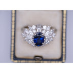 Royal Blue Ceylon Sapphire & Diamond Ring