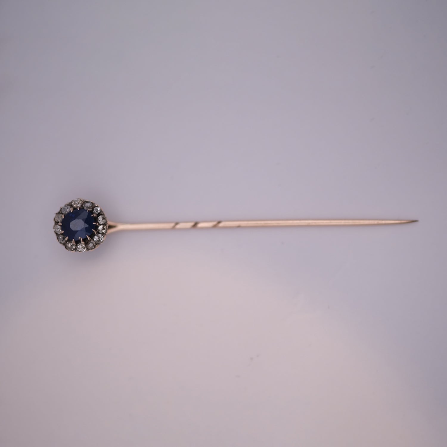 Sapphire & Diamond Stick Pin