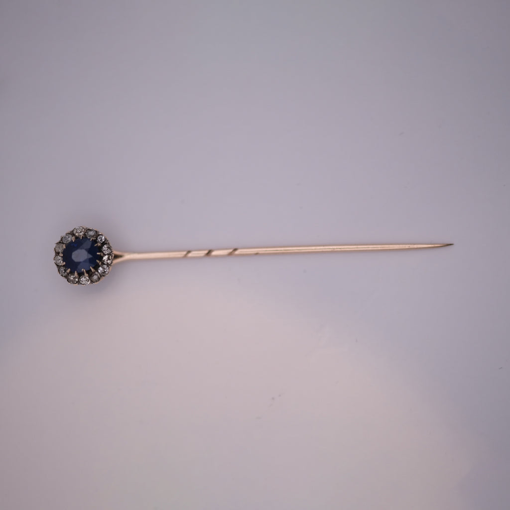 Sapphire & Diamond Stick Pin