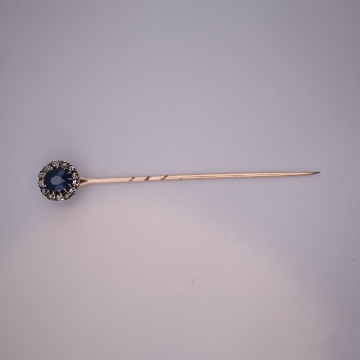Sapphire & Diamond Stick Pin