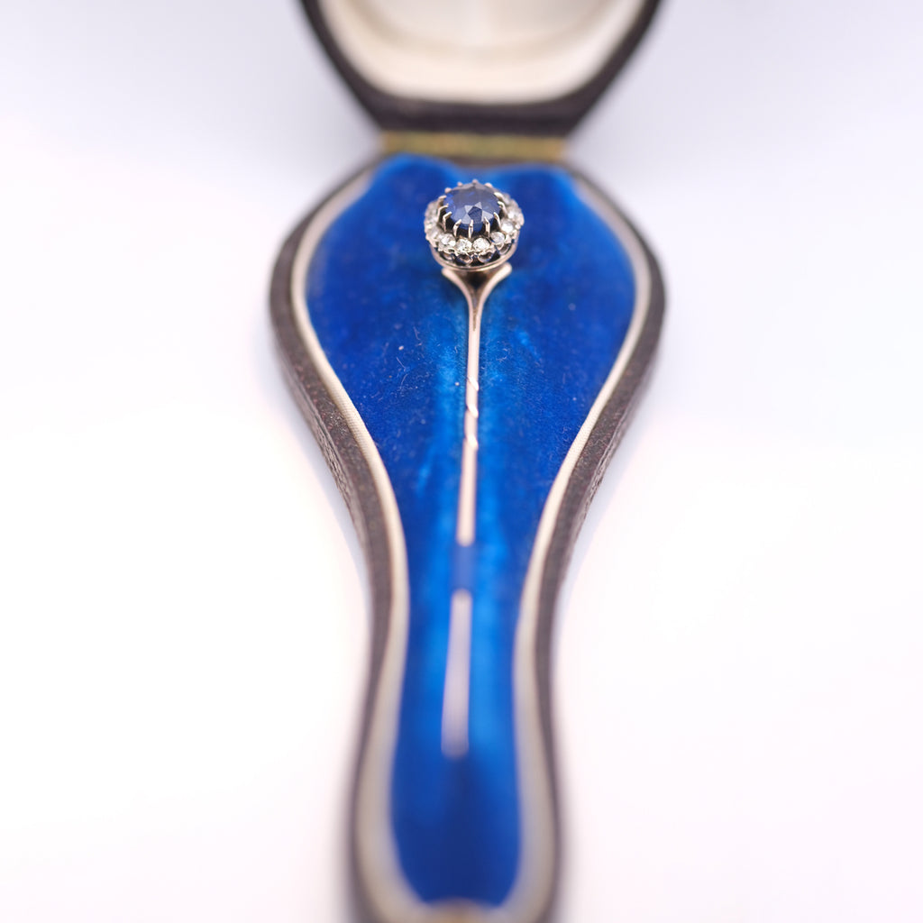 Sapphire & Diamond Stick Pin