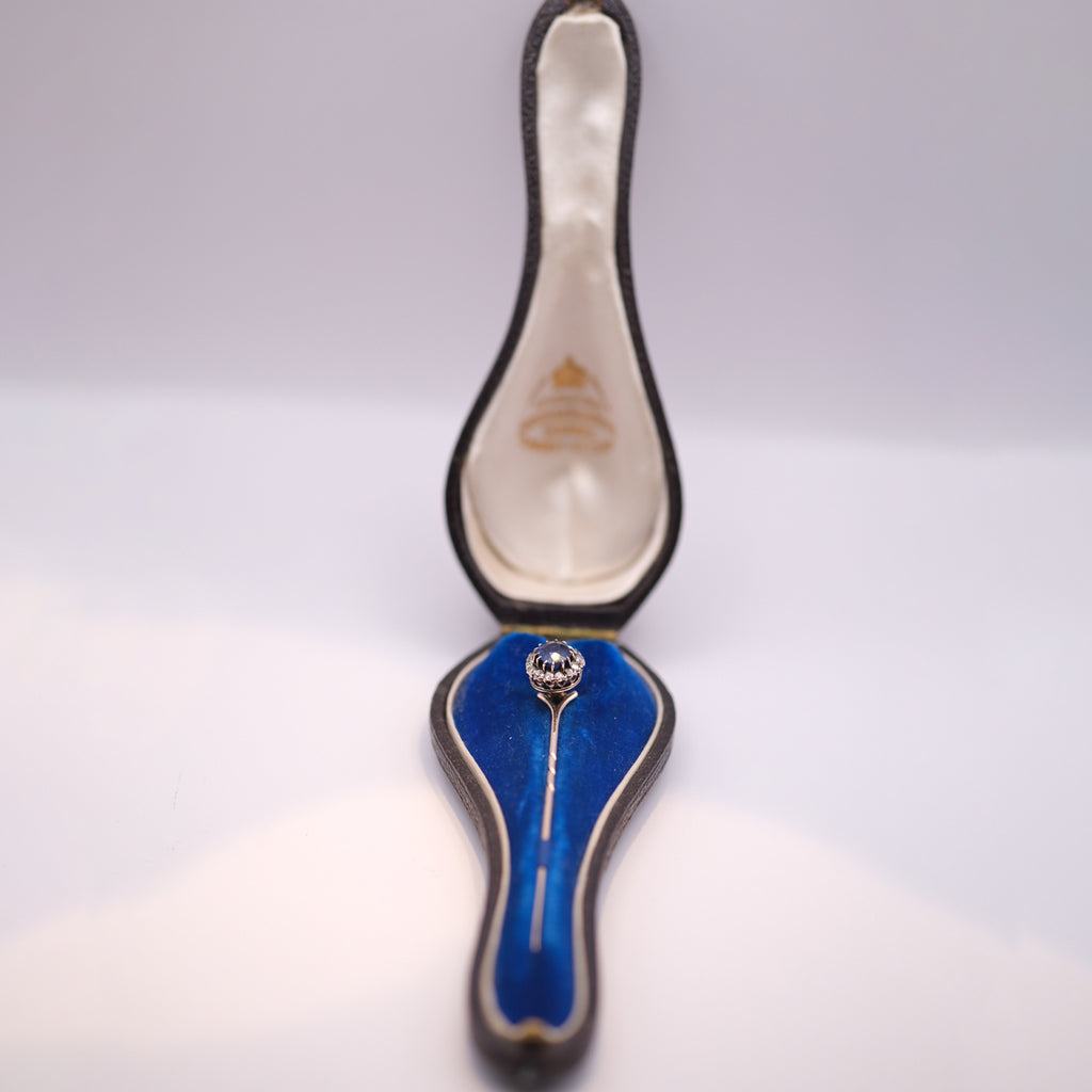 Sapphire & Diamond Stick Pin