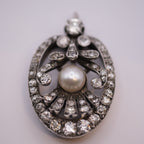 Victorian Natural Pearl & Diamond Brooch
