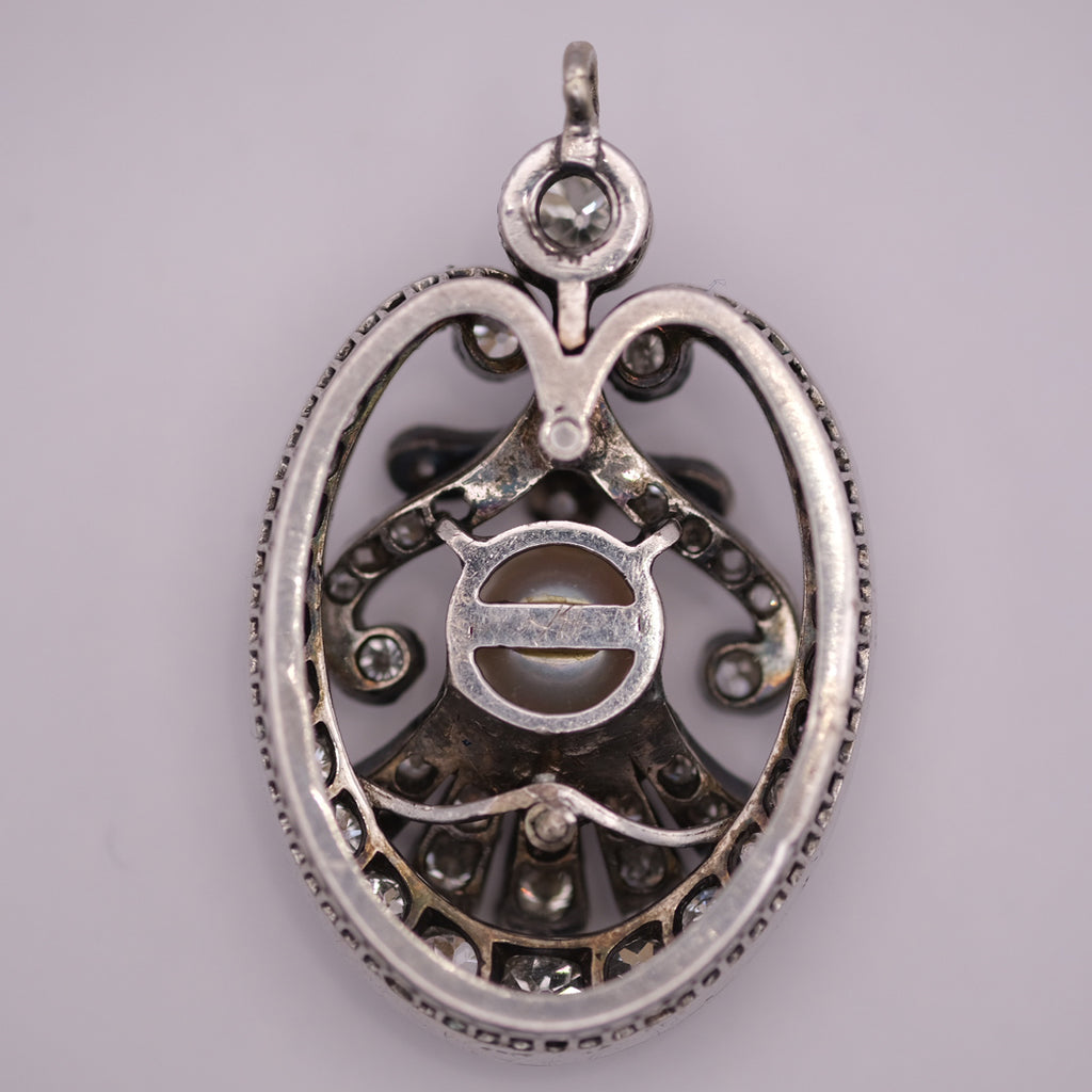 Victorian Natural Pearl & Diamond Brooch